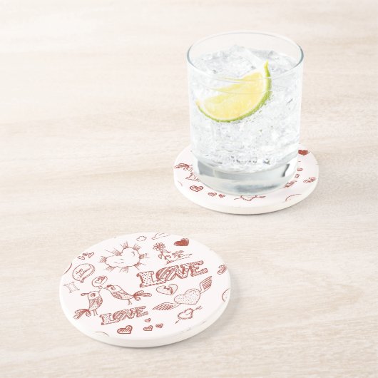 Dessous De Verre En Grès Heureuse Sainte-Valentin (Côté)