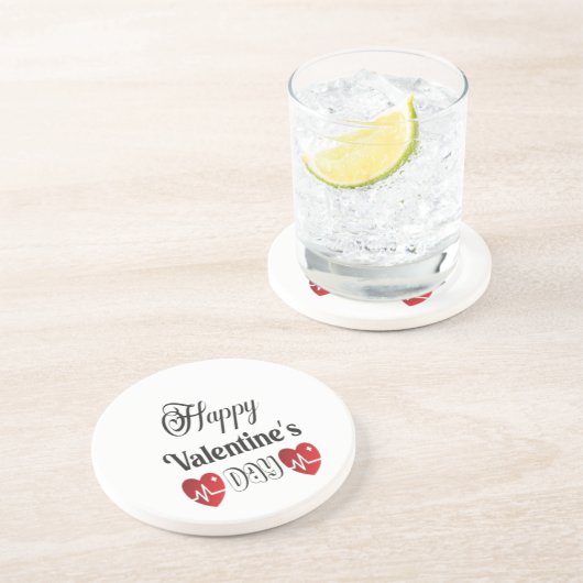 Dessous De Verre En Grès Heureuse Sainte-Valentin (Côté)