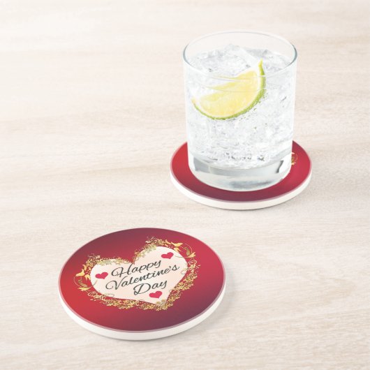 DESSOUS DE VERRE EN GRÈS HEUREUSE SAINTE-VALENTIN ! (Côté)