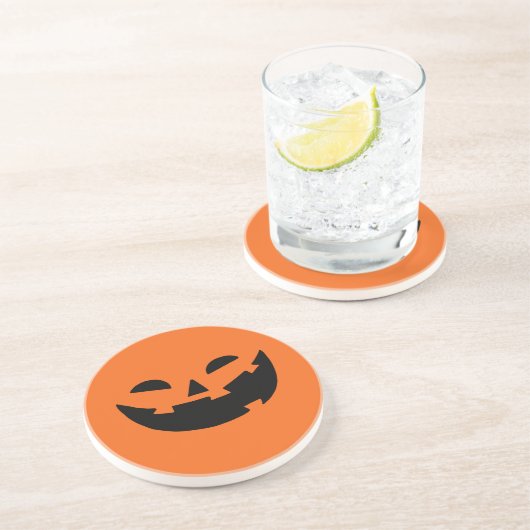 Dessous De Verre En Grès Heureux Citrouille (Côté)