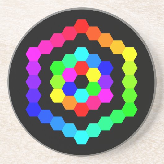 Dessous De Verre En Grès Hexagon de couleur (Devant)