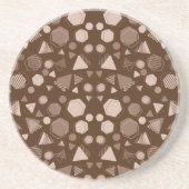 Dessous De Verre En Grès Hexagon & Triangle Rose & Brown sur Motif Brown (Devant)