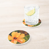 Dessous De Verre En Grès Hibiscus (Côté)