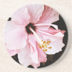 Dessous De Verre En Grès Hibiscus rose
