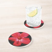 Dessous De Verre En Grès Hibiscus rouge (Côté)