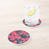 Dessous De Verre En Grès Hibiscus Tropical Fleurs été Design (Côté)