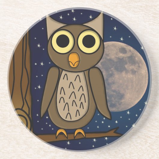 Dessous De Verre En Grès Hibou (Devant)