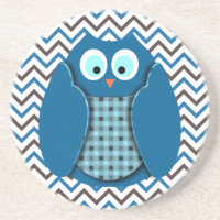 Hibou - bleu avec le pois