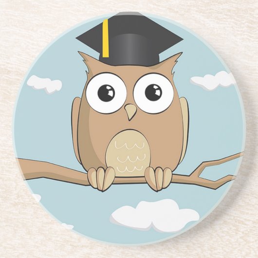 Dessous De Verre En Grès Hibou diplômé (Devant)