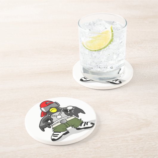 Dessous De Verre En Grès Hip hop cool Penguin (Côté)