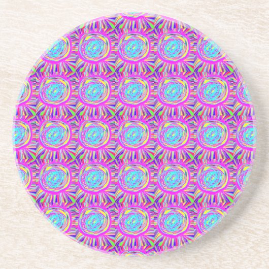 Dessous De Verre En Grès Hippie Retro chill art de base (Devant)