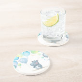 Dessous De Verre En Grès Hippo Anniversaire bleu doux (Côté)