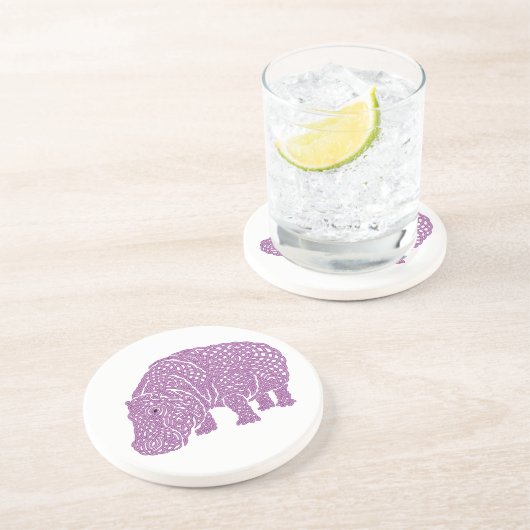 Dessous De Verre En Grès Hippoknotamus (Côté)