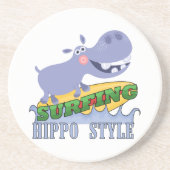 Dessous De Verre En Grès Hippopotame de surfer (Devant)