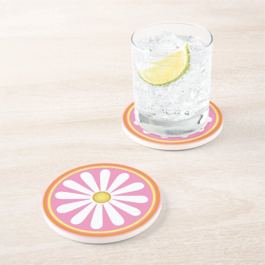 Dessous de verre en grès hippy rétro (Côté)