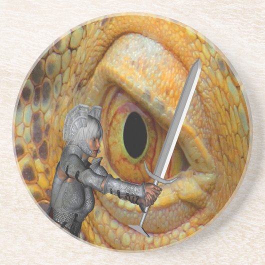Dessous De Verre En Grès Histoire de Dragon Folk (Devant)