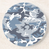 Dessous De Verre En Grès Hiver Camouflage bleu neige, Militaire, Armée (Devant)