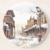 Dessous De Verre En Grès Hiver sauvage de l'Ouest (Devant)