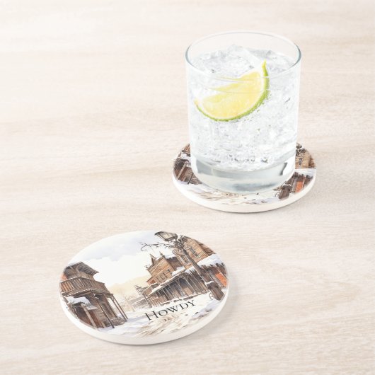 Dessous De Verre En Grès Hiver sauvage de l'Ouest (Côté)