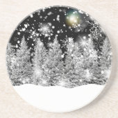 Dessous De Verre En Grès Hiver Solstice neige (Devant)