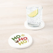 Dessous De Verre En Grès HO HO HO+Christmas Pudding, bonbons, flocon de nei (Côté)