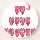 Dessous De Verre En Grès Ho Ho Ho Collection Coeurs. (Devant)