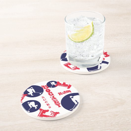 Dessous De Verre En Grès Hockey (Côté)