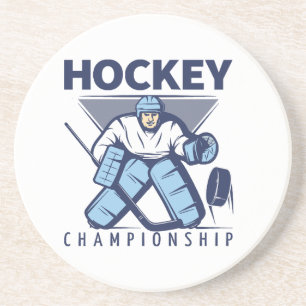 Dessous De Verre En Grès Hockey drôle