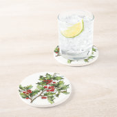 Dessous De Verre En Grès Holly Berries 001 (Côté)