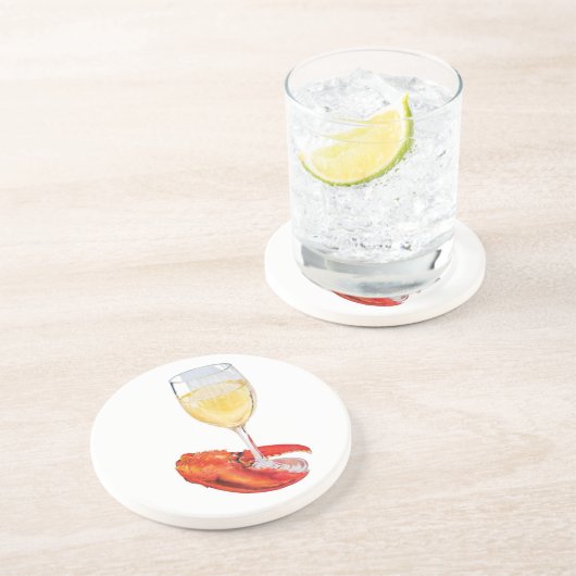 Dessous De Verre En Grès Homard et vin (Côté)