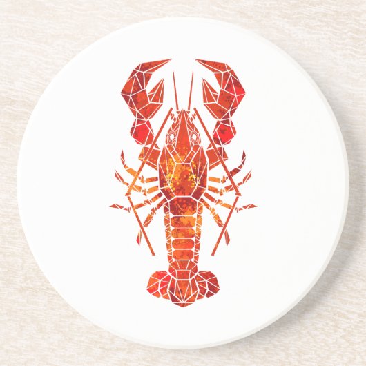 Dessous De Verre En Grès Homard polygonal rouge (Devant)