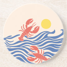 Homards Jouant dans l'Océan