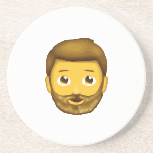 Dessous De Verre En Grès homme barbu émoji (Devant)