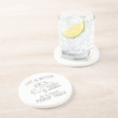 Dessous De Verre En Grès Homme de camionnette classique rétro (Côté)