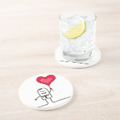 Dessous De Verre En Grès Homme et coeur (Côté)