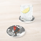 Dessous De Verre En Grès Homme Scarlet Tanager (Côté)