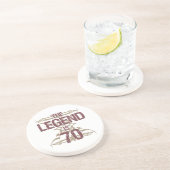 Dessous De Verre En Grès Homme's Funny 70e Anniversaire (Côté)