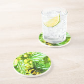 Dessous De Verre En Grès Honey Bee Gathering Pollen Abstract Impressionism (Côté)