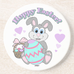 Dessous De Verre En Grès Hoppy Easter ! Bunny Easter