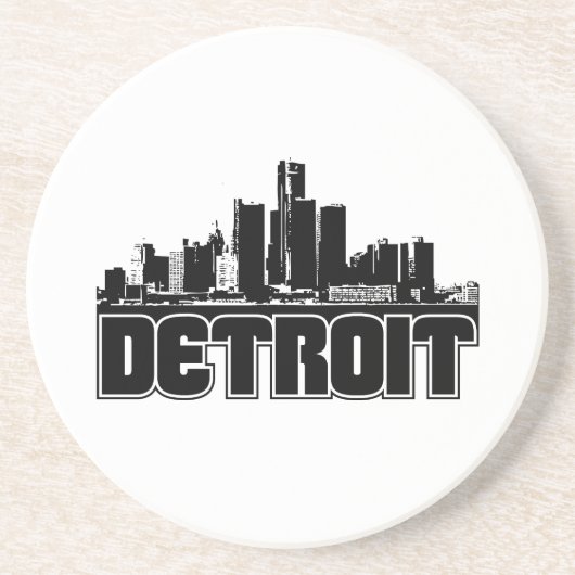 Dessous De Verre En Grès Horizon de Detroit (Devant)