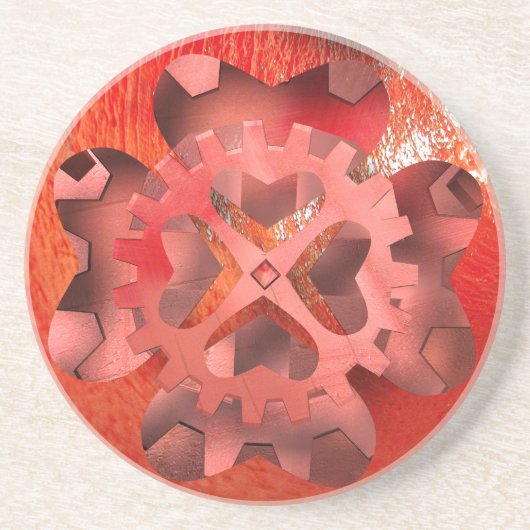 Dessous De Verre En Grès horloge à vapeur rouge (Devant)