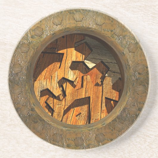 Dessous De Verre En Grès horloge en bois (Devant)