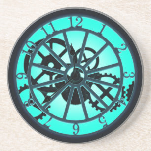 Dessous De Verre En Grès Horloge Gothique Steampunk Avec Engrenages Visible