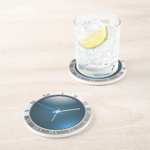 DESSOUS DE VERRE EN GRÈS HORLOGE NUMÉRIQUE ROMAINE