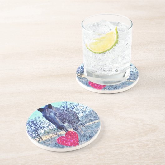 Dessous De Verre En Grès Horse et heart (Côté)