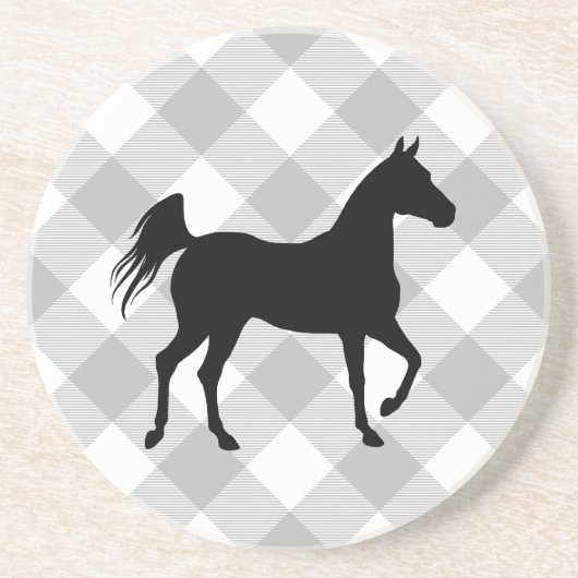 Dessous De Verre En Grès Horse Lover Buffalo Plaid Farmhouse (Devant)