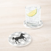 Dessous De Verre En Grès Horse Lover Buffalo Plaid Farmhouse (Côté)