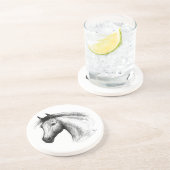 Dessous De Verre En Grès Horse : White (Côté)