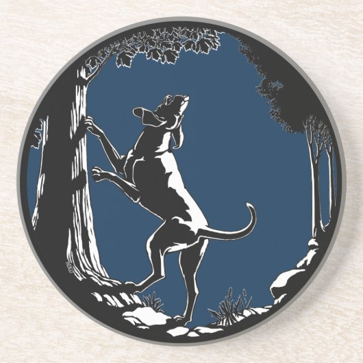 Dessous De Verre En Grès Hound Dog Art Drink Coasters Chasse Dessous de ver (Devant)