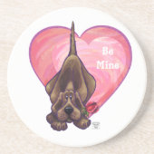 Dessous De Verre En Grès Hound Dog Valentine's Day (Devant)